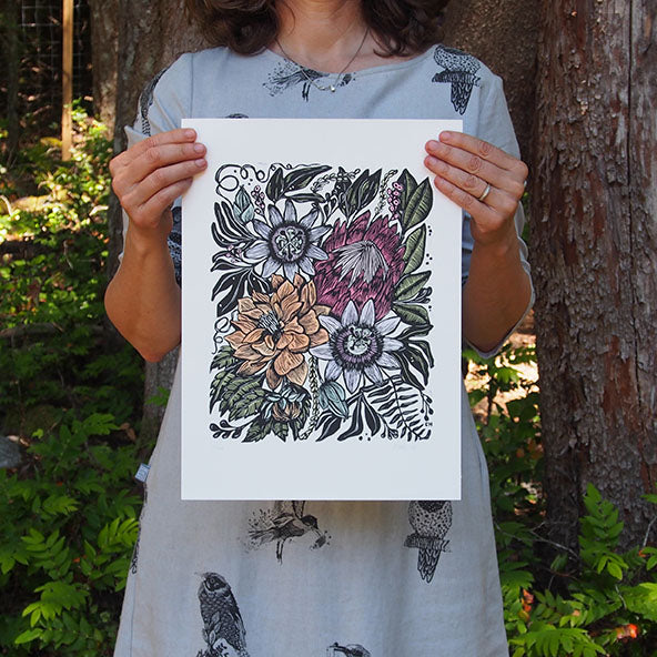 'Floribunda' – Limited Edition Original Linocut Print