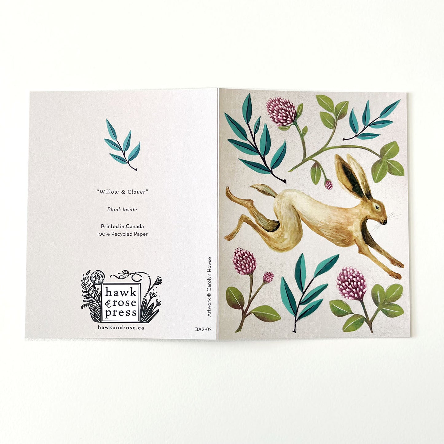 Botanical Expressions Series ‘Willow & Clover’ Card by Hawk and Rose Press