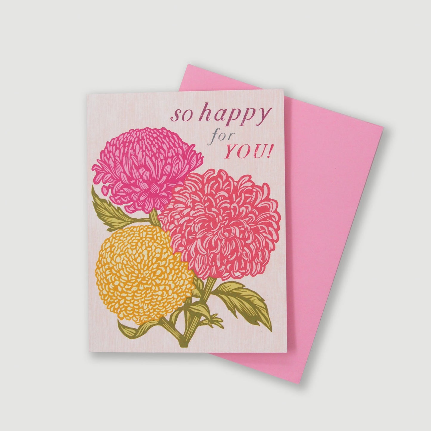 ‘So Happy For You’ Linocut Card by Hawk and Rose Press