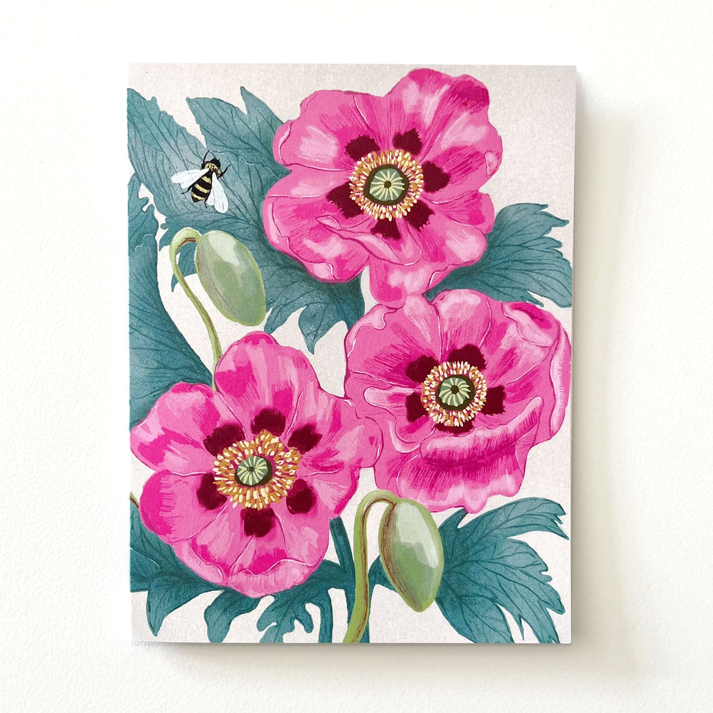 Botanical Expressions Series ‘Pink Poppies’ Card by Hawk and Rose Press