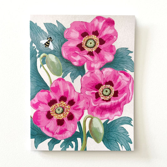 Botanical Expressions Series ‘Pink Poppies’ Card by Hawk and Rose Press