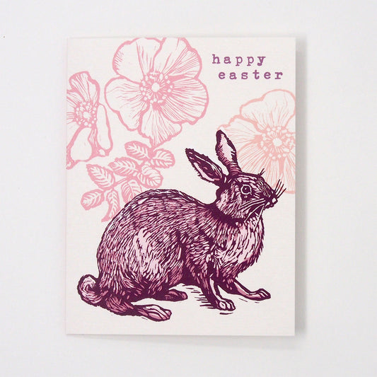 ‘Happy Easter’ Linocut Card by Hawk and Rose Press