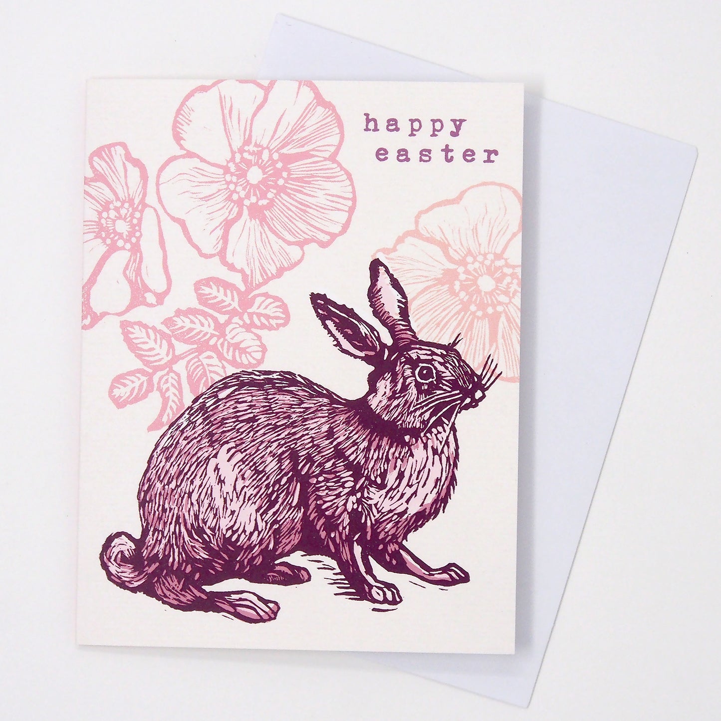 ‘Happy Easter’ Linocut Card by Hawk and Rose Press