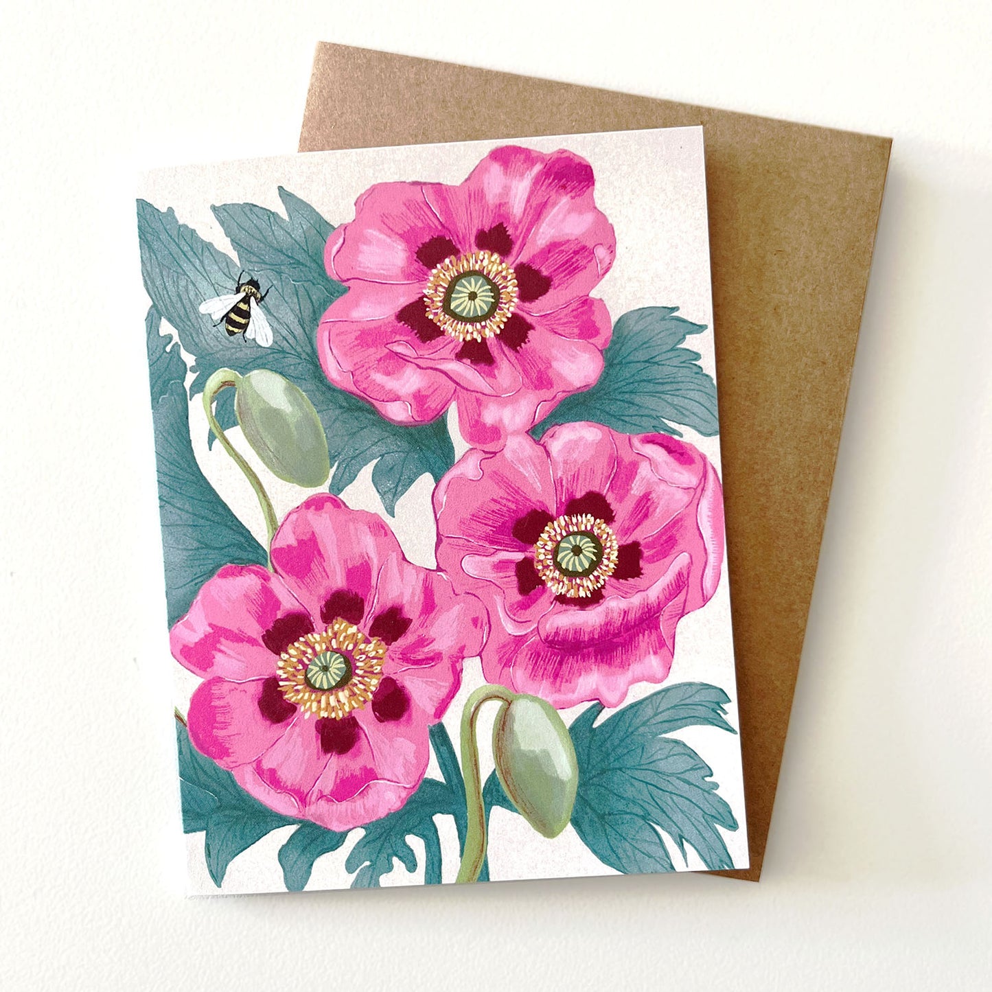 Botanical Expressions Series ‘Pink Poppies’ Card by Hawk and Rose Press
