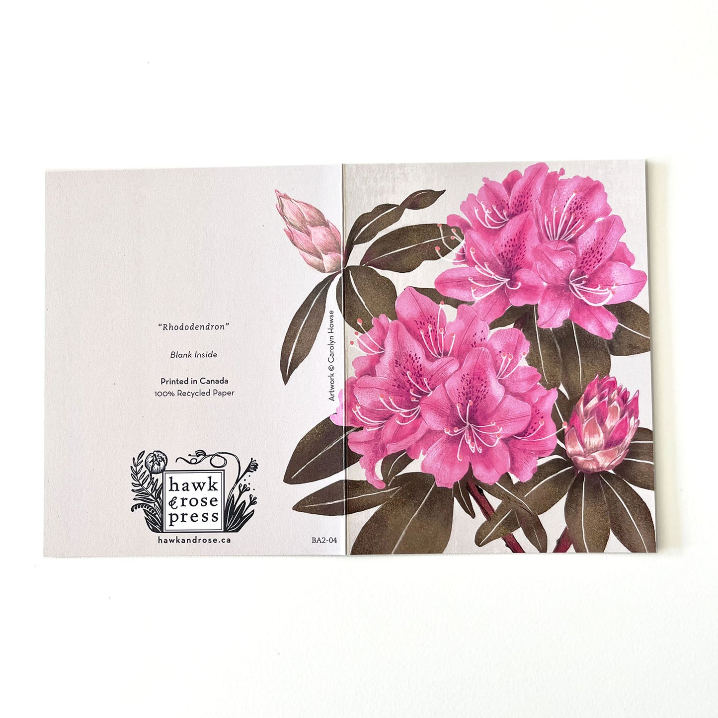 Botanical Expressions Series ‘Rhododendron’ Card by Hawk and Rose Press